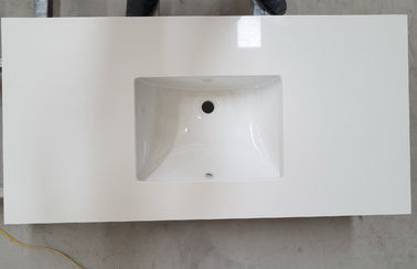Polished White Quartz Bathroom Countertops Engineered Bath
